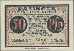 04128 Deutschland - Notgeld - Bayern: Pasing, Stadt, Kinderhilfs-Notgeld, Vs. 50 Pf., Rs. 1 Mark, 20.5.1921, Druckprobe, - [11] Emissioni Locali