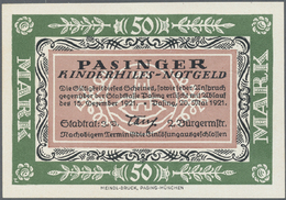 04130 Deutschland - Notgeld - Bayern: Pasing, Stadt, Kinderhilfs-Notgeld, 50 Mark, 20.5.1921, Weißes Kunstdruckpapier, E - [11] Local Banknote Issues