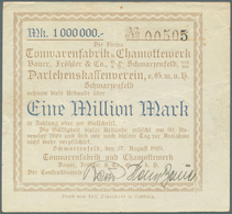 04131 Deutschland - Notgeld - Bayern: Schwarzenfeld, Tonwarenfabrik Und Chamottewerk, 1 Mio., 2 Mio., 5 Mio., 10 Mio., 2 - [11] Local Banknote Issues