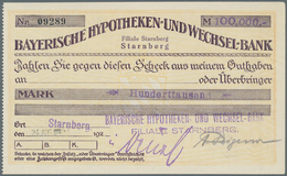 04132 Deutschland - Notgeld - Bayern: Starnberg, Bayerische Hypotheken- Und Wechselbank, 100 Tsd. Mark, 24.8.1923, Eigen - [11] Local Banknote Issues