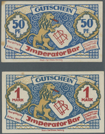 04155 Deutschland - Notgeld - Hamburg: Hamburg, Imperator-Bar, 50 Pf., 1 Mark, O. D. - 31.12.1921, Erh. II, Total 2 Sche - [11] Emissions Locales