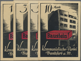 04163 Deutschland - Notgeld - Hessen: Frankfurt Am Main, Kommunistische Partei, 1, 3, 5, 10 Mark, O. D., Bausteine, Erh. - [11] Local Banknote Issues