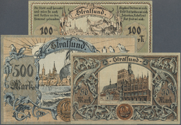 04164 Deutschland - Notgeld - Mecklenburg-Vorpommern: Stralsund Stadthauptkasse, 50, 100 Und 500 Mark 1922 In Kassenfris - [11] Local Banknote Issues