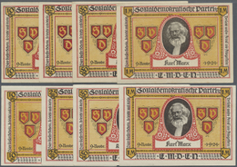 04168 Deutschland - Notgeld - Niedersachsen: Emden, Sozialdemokratische Werbewoche, 10, 25, 50 Pf., 1 Mark, 4. - 11.12.1 - [11] Local Banknote Issues