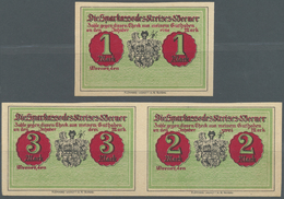 04174 Deutschland - Notgeld - Niedersachsen: Weener, Sparkasse Des Kreises, 1, 2, 3 Mark, O. D., Blanko Ohne Konto Und K - [11] Local Banknote Issues
