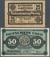 04199 Deutschland - Notgeld - Sachsen-Anhalt: Aschersleben, Stadt, 25, 50 Pf., 14.4.1917, Beide Scheine Mit A Vor Der KN - [11] Local Banknote Issues