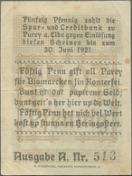04202 Deutschland - Notgeld - Sachsen-Anhalt: Parey, Spar- Und Creditbank, 50 Pf., 1.4. - 30.6.1921, Ausgabe A, KN 513, - [11] Local Banknote Issues