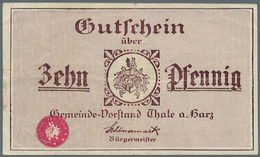 04206 Deutschland - Notgeld - Sachsen-Anhalt: Thale, Stadt, Originale Der Verkehrsausgaben 1917 (o. D.), 10, 25, 50 Pf., - [11] Local Banknote Issues