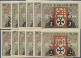 04216 Deutschland - Notgeld - Schleswig-Holstein: Kiel, Jungdeutscher Orden, Je 2 X 50, 75 Pf., 1, 1.50, 2, 3 Mark, O. D - [11] Local Banknote Issues