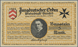 04235 Deutschland - Notgeld - Westfalen: Bielefeld, Jungdeutscher Orden, Bruderschaft Bielefeld, 5 Mark, O. D., Baustein - Autres & Non Classés