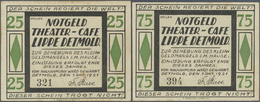04236 Deutschland - Notgeld - Westfalen: Detmold, Theater-Café, 25, 75 Pf., 1.10.1921, Leicht Stockfleckig, Erh. II, Tot - Other & Unclassified