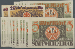 04256 Deutschland - Notgeld - Westfalen: Wiedenbrück, Stadt, 25, 50 Pf., 6 X 1, 6 X 2, 6 X 5 Mark, 1.7.1921, Erh. I, I-, - Other & Unclassified