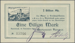 04259 Deutschland - Notgeld - Württemberg: Alpirsbach, Stadtgemeinde, 1 Billion Mark, 16.11.1923, 2 Gestempelte Untersch - [11] Local Banknote Issues