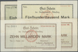 04262 Deutschland - Notgeld - Württemberg: Altensteig, Stadtgemeinde, 100 Tsd. Mark, Mit KN, Erh. III; 500 Tsd. Mark, Oh - [11] Local Banknote Issues