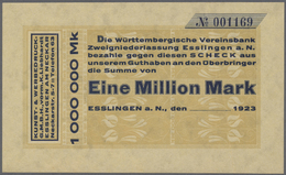 04280 Deutschland - Notgeld - Württemberg: Esslingen, Kunst- Und Werbedruck-GmbH, Vorm. K. Liebhardt, 1 Mio. Mark, 1923 - [11] Emissions Locales