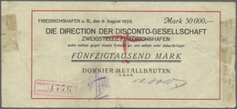 04283 Deutschland - Notgeld - Württemberg: Friedrichshafen, Dornier Metallbauten, 50 Tsd. Mark, 9.8.1923, Datum Gedruckt - [11] Emissions Locales