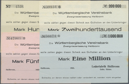 04294 Deutschland - Notgeld - Württemberg: Heilbronn, Lederfabrik Heilbronn Gebr. Victor, 100, 200, 500 Tsd., 1 Mio. Mar - [11] Emissions Locales