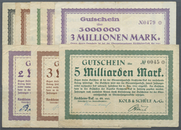 04297 Deutschland - Notgeld - Württemberg: Kirchheim / Teck, Kolb & Schüle AG, 500 Tsd., 1, 2, 3 (2 Papiersorten) Mio. M - [11] Emissions Locales