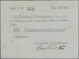 04323 Deutschland - Notgeld - Württemberg: Ochsenhausen, Kreditbank, 100 Tsd. Mark, O. D., Vollständig Gedruckter Eigens - [11] Emissions Locales