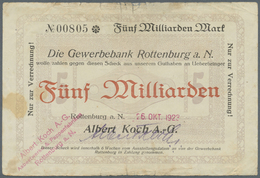 04329 Deutschland - Notgeld - Württemberg: Rottenburg, Albert Koch AG, 5 Mrd. Mark, 26.10.1923 (Datum Gestempelt), Gedru - [11] Emissions Locales