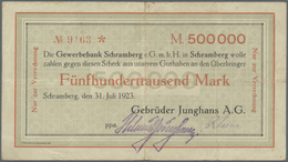 04340 Deutschland - Notgeld - Württemberg: Schramberg, Gebr. Junghans AG, 500 Tsd. Mark, 31.7.1923, Scheck Auf Gewerbeba - [11] Emissions Locales