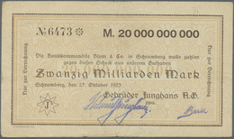 04344 Deutschland - Notgeld - Württemberg: Schramberg, Gebrüder Junghans AG, 20 Mrd. Mark, 27.10.1923, 2 Scheine, Scheck - [11] Emissions Locales