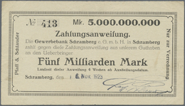 04347 Deutschland - Notgeld - Württemberg: Schramberg, Pfaff & Schlauder, 5 Mrd. Mark, 6.11., 9.11.1923 (Daten Gestempel - [11] Emissions Locales