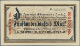 04360 Deutschland - Notgeld - Württemberg: Schwenningen, Uhrenfabrik Haller & Benzing, 500 Tsd. Mark, 24.8.1923, Scheck - [11] Emissions Locales