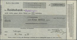 04367 Deutschland - Notgeld - Württemberg: Tuttlingen, Rieker & Co., 1 Mio. Mark, 18.8.1923, Vollständig Gedruckter Sche - [11] Emissions Locales