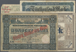04519 Deutschland - Länderscheine: Großes Lot Mit 78 Länderbanknoten, Dabei U.a. 1000 Mark Württembergische Notenbank 19 - Autres & Non Classés
