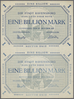 04585 Deutschland - Notgeld - Württemberg: Ravensburg, Stadt, 5, 10, 20, 50 Mio. Mark, 22.9.1923; 10, 20, 50, 100, 500 M - [11] Emissions Locales