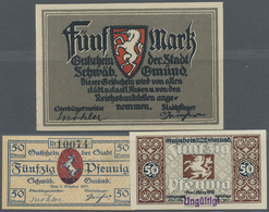 04596 Deutschland - Notgeld - Württemberg: Schwäbisch Gmünd, Stadt, 50 Pf., 1.10.1917; 50 Pf., 1.3.1918, (2, Mit Und Ohn - [11] Emissions Locales