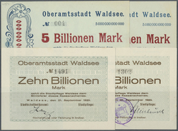 04607 Deutschland - Notgeld - Württemberg: Waldsee, Oberamtsstadt, 2 (2), 5 (2) Mio. Mark, 26.8.1923; 20 (4, Dabei Druck - [11] Emissions Locales