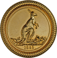 05017 Australien: Einseitige Probe In Gold (375er?) Geschlagen, "Känguru + 1835"; 35 Mm, 16,32 G, Spiegelnde Felder, Ste - Altri & Non Classificati