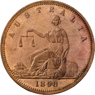 05021 Australien: Penny-Token 1858, Fa. Harrold Brothers / Adelaide, South Australia; Seated Justice / Legend; Rare In T - Altri & Non Classificati