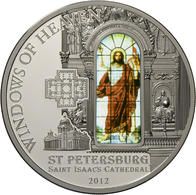 05037 Cook Inseln: WINDOWS OF HEAVEN: Isaakskathedrale St. Petersburg "Auferstehungsfenster", 10 Dollars 2012, 50g 925er - Cook Islands