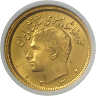 05043 Iran - Anlagegold: 1/2 Pahlavi 1963 (SH1342), Gold, KM 1161, MS 66, Aufbewahrt In NGC Folder. - Iran