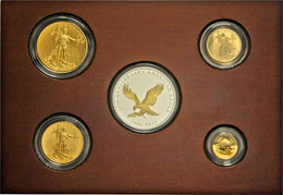 05080 Vereinigte Staaten Von Amerika - Anlagegold: Commemorative Set, 4 Goldmünzen; 50 (1oz), 25 (1/2oz), 10 (1/4oz) And - Autres & Non Classés