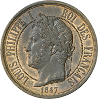 05107 Frankreich: Königreich 1815-1847: Louis-Philippe I., Essai D Un Decime A La Charte, 1847 Paris. Bronze, Durchmesse - Altri & Non Classificati