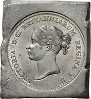 05121 Großbritannien: Victoria 1837-1901:  "THE UNA AND THE LION" - 5 Pounds 1839,  Lot 2 Stück; Blei-Proben , Beide Ein - Altri & Non Classificati