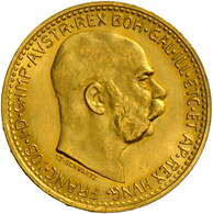 05144 Österreich - Anlagegold: Franz Joseph I. 1848-1916: 10 Kronen 1912 (NP), Jaeger 386, Vorzüglich-Stempelglanz. - Austria