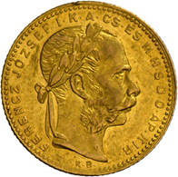 05145 Österreich - Anlagegold: Franz Joseph I. 1848-1916: 20 Franken (8 Forint) 1880 K.B. Sehr Schön. - Austria