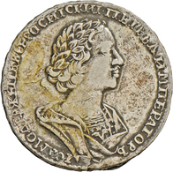 05154 Russland: Peter I. Der Große, 1689-1725: 1/2 Rubel 1724 (Poltina); 13,83 G, Randschrift, Bitkin 1074, Diakov 1512, - Russia