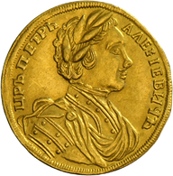 05155 Russland: Peter I. Der Große, 1682-1725: 1 Dukat 1711, Novodel / Neuprägung, 3,46g Gold. - Russia