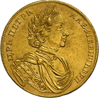 05159 Russland: Peter I. Der Große, 1682-1725: 2 Dukat (dvoitoi Tscherwonetz) 1714, Novodel / Neuprägung, 6,96g Gold. - Russia