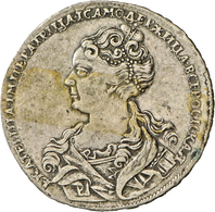 05162 Russland: Katharina I. 1725-1727: Rubel 1726; 28,6 G, Randschrift, Davenport 1664, Klebefilmreste, Sehr Schön+. - Russia