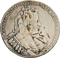 05163 Russland: Anna 1730-1740: 1 Rubel 1735; 24,9 G, Davenport 1671, Gereinigt, Min. Klebefilmreste, Fast Sehr Schön. - Russia