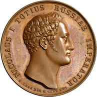 05171 Russland: Nikolaus I. 1825-1855: Bronzemedaille 1828, Stempel Von Heinrich Gube, Auf Die Eroberung Von Varna, Diak - Russia