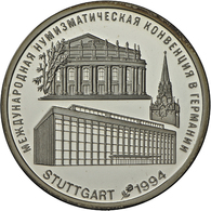 05185 Russland: INTERNATIONATE MÜNZ MESSE In STUTTGART 1994, 3 Rubel Große Silbermedaille Ballerina, 1oz Feinsilber, Im - Russie