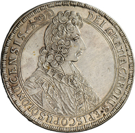 05199 Tschechien: Olmütz-Bistum, Karl III. Von Lothringen 1695-1711:Breiter Taler 1705; 28,37 G, Davenport 1209, Kl. Ein - Repubblica Ceca